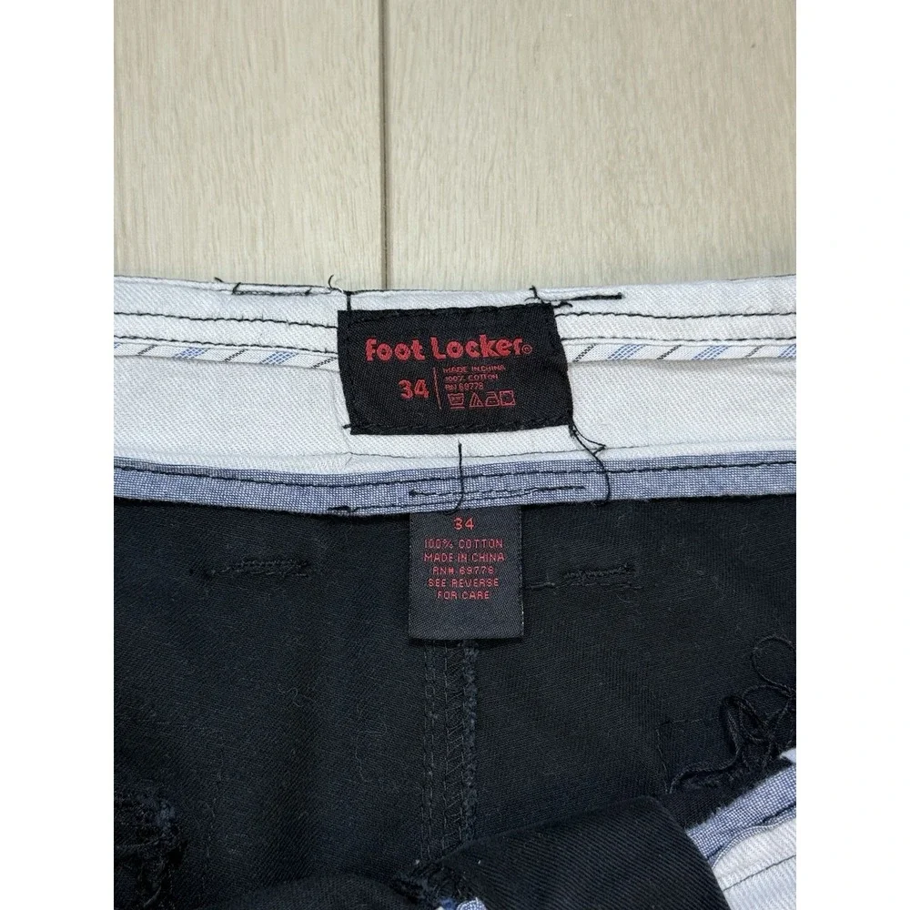 Foot Locker Cargo Shorts Mens 33 Black Cotton Utility Y2K Streetwear‎ Style Fit